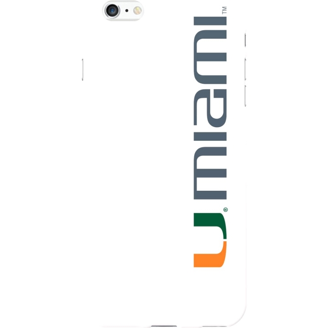 OTM iPhone 6 Plus White Glossy Classic Case University of Miami IPH6PCV1WG-MIA