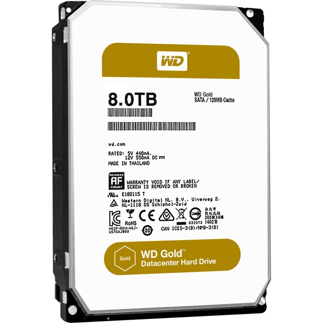 Western Digital Gold High-Capacity Datacenter Hard Drive WD8002FRYZ