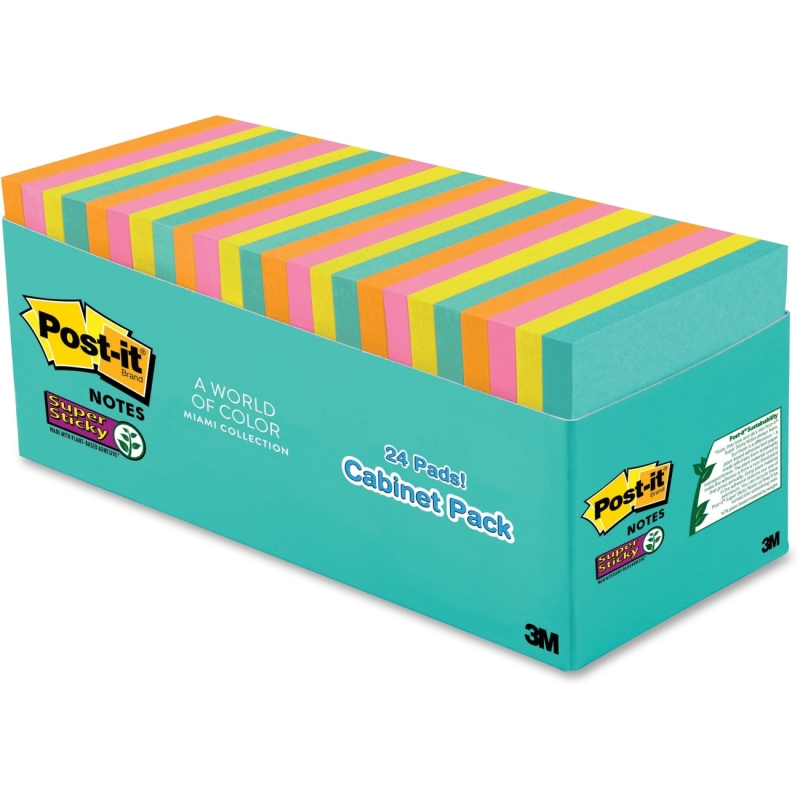 Post-it Miami Super Sticky Notes Cabinet Pack 65424SSMIACP MMM65424SSMIACP