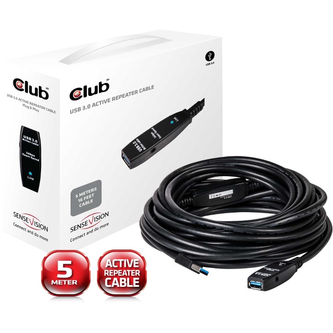 Club 3D USB 3.0 Active Repeater Cable 5 Meters CAC-1403