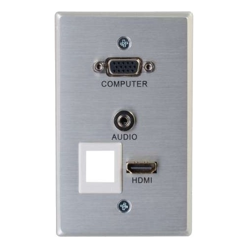 C2G VGA + 3.5mm With HDMI Pass Through And One Keystone Single Gang Wall Plate 60169