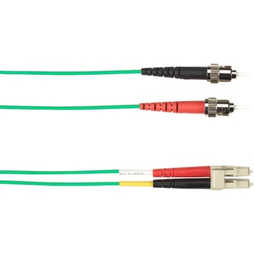 Black Box 2-m, ST-LC, 62.5-Micron, Multimode, Plenum, Green Fiber Optic Cable FOCMP62-002M-STLC-GN