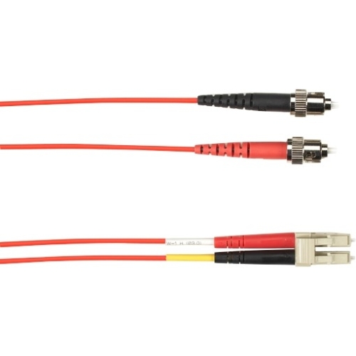 Black Box 7-m, ST-LC, 62.5-Micron, Multimode, Plenum, Red Fiber Optic Cable FOCMP62-007M-STLC-RD