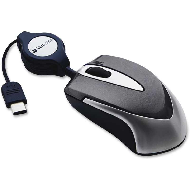 Verbatim USB-C Mini Optical Travel Mouse - Black 99235 VER99235