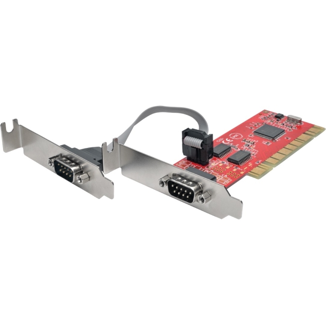 Tripp Lite 2-Port DB9 (RS-232) Serial PCI Express Card with 16550 UART, Low Profile PCI-D9-02-LP
