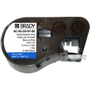 Brady People ID BMP51/BMP53/BMP41 Label Maker Cartridge MC-500-595-BK-WT