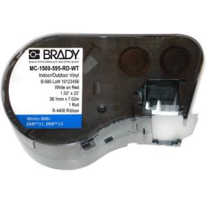 Brady People ID BMP51/BMP53 Label Maker Cartridge MC1500-595-RD-WT