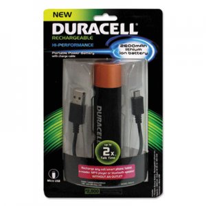 Duracell Portable Power Bank with Micro USB Cable, 2600 mAh, Red ECAPRO515 PRO515