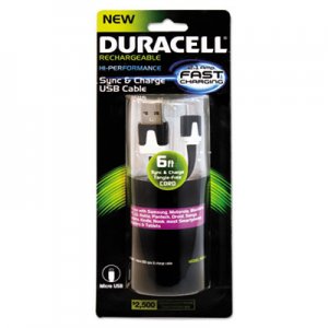 Duracell Hi-Performance Sync And Charge Cable, Micro USB, 6ft ECAPRO428 PRO428