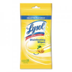 LYSOL Brand Disinfecting Wipes, Lemon Scent, 7 x 8, 15/Pack RAC93043PK 19200-93043
