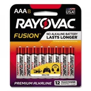 Rayovac Fusion Advanced Alkaline Batteries, AAA, 8/Pack RAY8248TFUSK 8248TFUSK