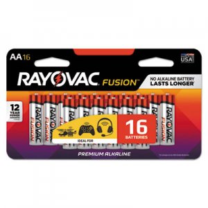 Rayovac Fusion Advanced Alkaline Batteries, AA, 16/Pack RAY81516LTFUSK 81516LTFUSK