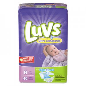 Luvs Diapers w/Leakguard, Newborn: 4 to 10 lbs, 40/Pack, 4 Pack/Carton PGC85921CT 85921