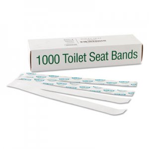 Bagcraft Sani/Shield Printed Toilet Seat Band, Paper, Blue/White, 16" Wide x 1-1/2" Deep BGC300591 BGC 300591