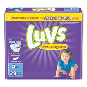 Luvs Diapers, Size 4: 22 to 37 lbs, 29/Pack, 4 Pack/Carton PGC85925 85925