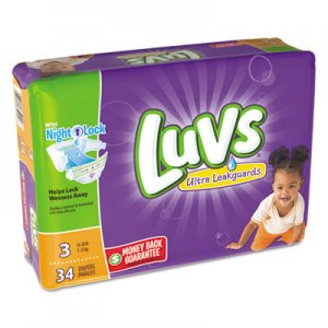 Luvs Diapers, Size 3: 16 to 28 lbs, 34/Pack, 4 Pack/Carton PGC85924 85924