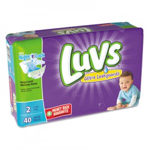 Luvs Diapers, Size 2: 12 to 18 lbs, 40/Pack, 2 Pack/Carton PGC85923 85923