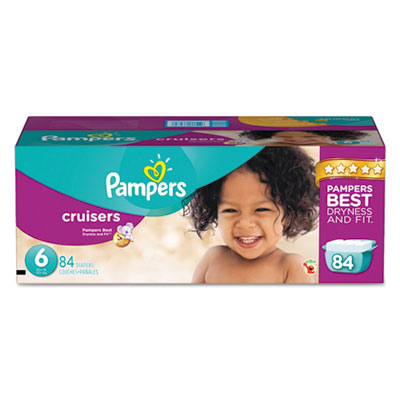 Pampers Cruisers Diapers, Size 6: 35 - 43 lbs, 84/Carton PGC86285CT 10037000862854