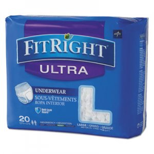 Medline FitRight Ultra Protective Underwear, Large, 40-56" Waist, 20/Pack MIIFIT23505A FIT23505A