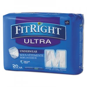 Medline FitRight Ultra Protective Underwear, Medium, 28-40" Waist, 20/Pack MIIFIT23005A FIT23005A