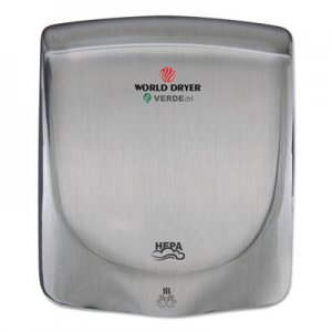 WORLD DRYER VERDEdri Hand Dryer, Stainless Steel, Brushed WRLQ973A Q-973A