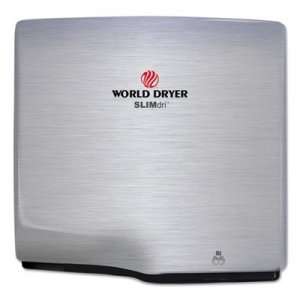 WORLD DRYER SLIMdri Hand Dryer, Stainless Steel, Brushed WRLL973A L-973A