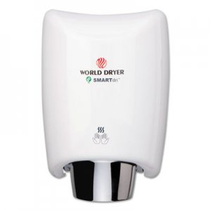 WORLD DRYER SMARTdri Hand Dryer, Aluminum, White WRLK974A2 K-974A2