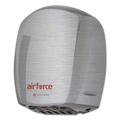 WORLD DRYER Airforce Hand Dryer, Stainless Steel, Brushed WRLJ973A3 J-973A3