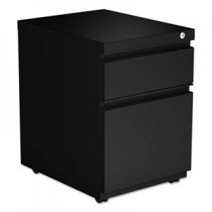 Alera Two-Drawer Metal Pedestal Box File w/Full-Length Pull, 14 7/8w x 19 1/8d, Black ALEPBBFBL