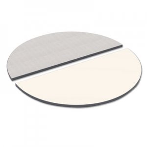 Alera Reversible Laminate Table Top, Half Round, 48w x 24d, White/Gray ALETTHR48WG