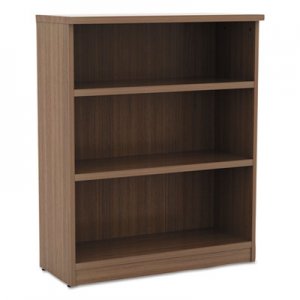 Alera Valencia Series Bookcase, Three-Shelf, 31 3/4w x 14d x 39 3/8h, Mod Walnut ALEVA634432WA VA634432WA