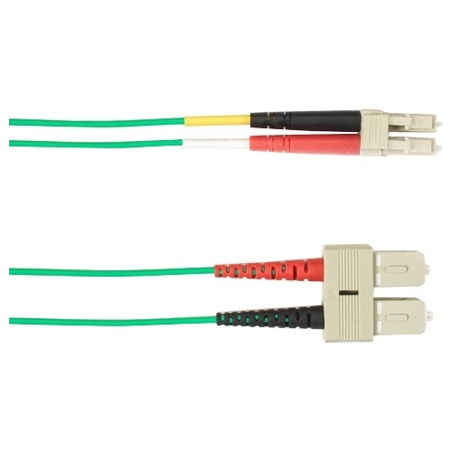 Black Box 5-m, SC-LC, 50-Micron, Multimode, Plenum, Green Fiber Optic Cable FOCMP50-005M-SCLC-GN