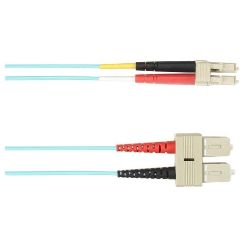 Black Box 5-m, SC-LC, 50-Micron, Multimode, PVC, Aqua Fiber Optic Cable FOCMR50-005M-SCLC-AQ