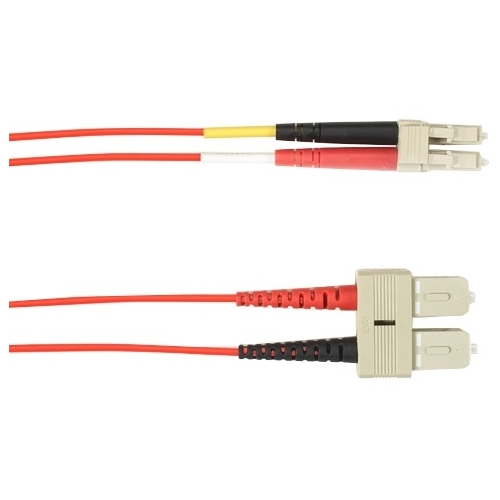 Black Box 1-m, SC-LC, 62.5-Micron, Multimode, PVC, Red Fiber Optic Cable FOCMR62-001M-SCLC-RD