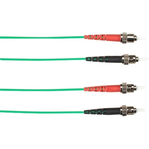 Black Box 3-m, ST-ST, 62.5-Micron, Multimode, PVC, Green Fiber Optic Cable FOCMR62-003M-STST-GN