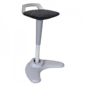 Alera Sit to Stand Perch Stool, Black with Silver Base ALEAE36PSBK