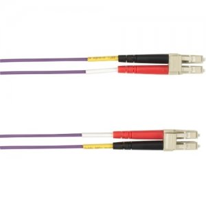 Black Box 2-m, LC-LC, 50-Micron, Multimode, Plenum, Violet Fiber Optic Cable FOCMP50-002M-LCLC-VT