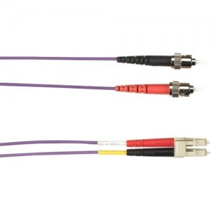 Black Box 3-m, ST-LC, 50-Micron, Multimode, Plenum, Violet Fiber Optic Cable FOCMP50-003M-STLC-VT