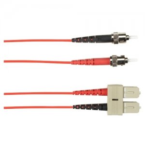Black Box 8-m, ST-SC, 50-Micron, Multimode, Plenum, Red Fiber Optic Cable FOCMP50-008M-STSC-RD