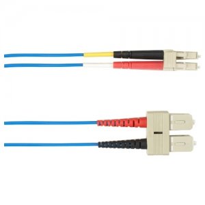 Black Box 1-m, SC-LC, 62.5-Micron, Multimode, Plenum, Blue Fiber Optic Cable FOCMP62-001M-SCLC-BL