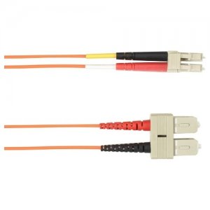 Black Box 4-m, SC-LC, 62.5-Micron, Multimode, Plenum, Orange Fiber Optic Cable FOCMP62-004M-SCLC-OR