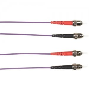 Black Box 3-m, ST-ST, 62.5-Micron, Multimode, PVC, Violet Fiber Optic Cable FOCMR62-003M-STST-VT