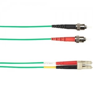Black Box 15-m, ST-LC, 62.5-Micron, Multimode, PVC, Green Fiber Optic Cable FOCMR62-015M-STLC-GN