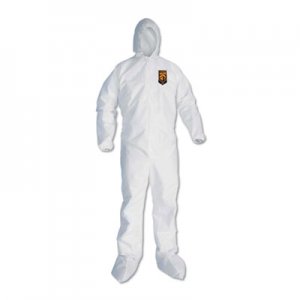 KleenGuard A30 Elastic Back and Cuff Hooded/Boots Coveralls, White, 3XL,21/Ct KCC46126