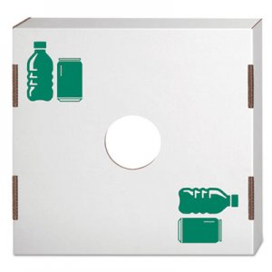 Bankers Box Waste and Recycling Bin Lid, Bottles and Cans, White, 10/Carton FEL7320401 7320401
