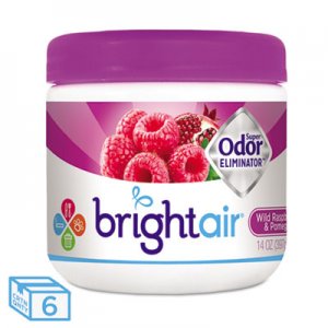 Bright Air Super Odor Eliminator, Wild Raspberry & Pomegranate, 14 oz Jar, 6/Carton BRI900286CT 900286CT