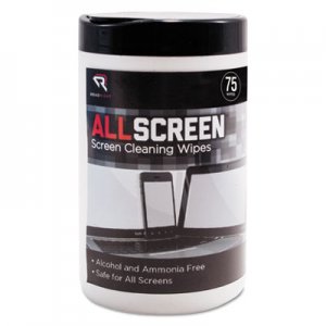 Read Right AllScreen Screen Cleaning Wipes, 6" x 6", White, 75/Tub REARR15045 RR15045