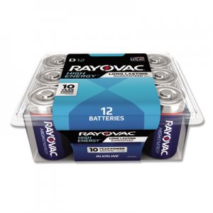 Rayovac Alkaline Battery, D, 12/Pack RAY81312PPK 813-12PPK