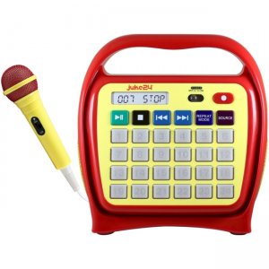 Hamilton Buhl Juke24 Portable Digital Jukebox with CD Player & Karaoke, Red/Yellow J22RCS1YR