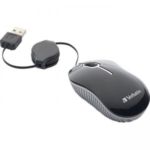 Verbatim Mini Travel Optical Mouse, Commuter Series - Black 98113